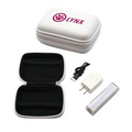 White Travel Kit with UL 2,200mAh Listed Power Bank & UL Listed Wall Charger